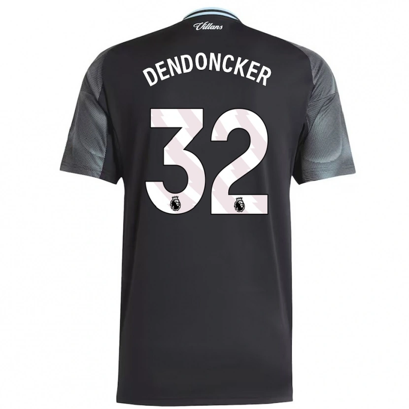 Danxen Kinder Leander Dendoncker #32 Schwarz Himmelblau Auswärtstrikot Trikot 2025/26 T-Shirt Österreich