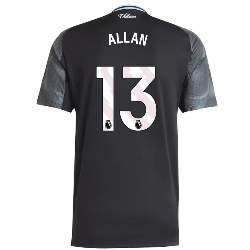 Danxen Kinder Jack Allan #13 Schwarz Himmelblau Auswärtstrikot Trikot 2025/26 T-Shirt Österreich