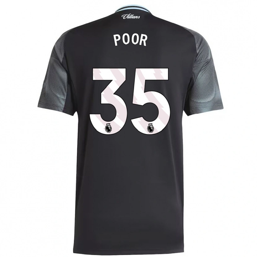 Danxen Kinder Sophia Poor #35 Schwarz Himmelblau Auswärtstrikot Trikot 2025/26 T-Shirt Österreich