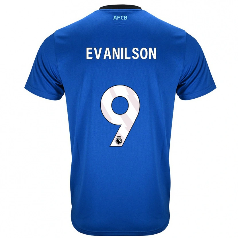 Danxen Kinder Evanilson #9 Blau Schwarz Auswärtstrikot Trikot 2025/26 T-Shirt Österreich
