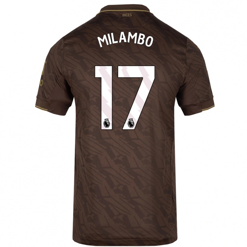 Danxen Kinder Antoni Milambo #17 Braun Gold Auswärtstrikot Trikot 2025/26 T-Shirt Österreich
