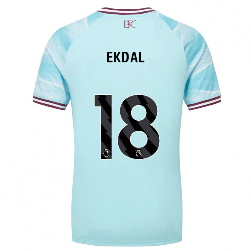Danxen Kinder Hjalmar Ekdal #18 Himmelblau Burgunderrot Auswärtstrikot Trikot 2025/26 T-Shirt Österreich