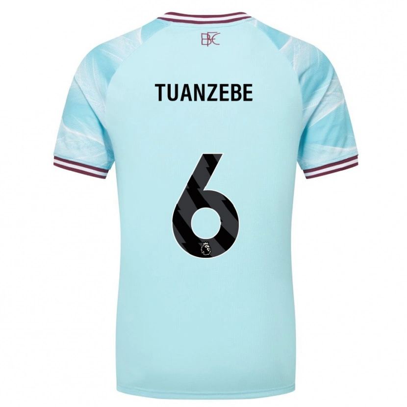 Danxen Kinder Axel Tuanzebe #6 Himmelblau Burgunderrot Auswärtstrikot Trikot 2025/26 T-Shirt Österreich