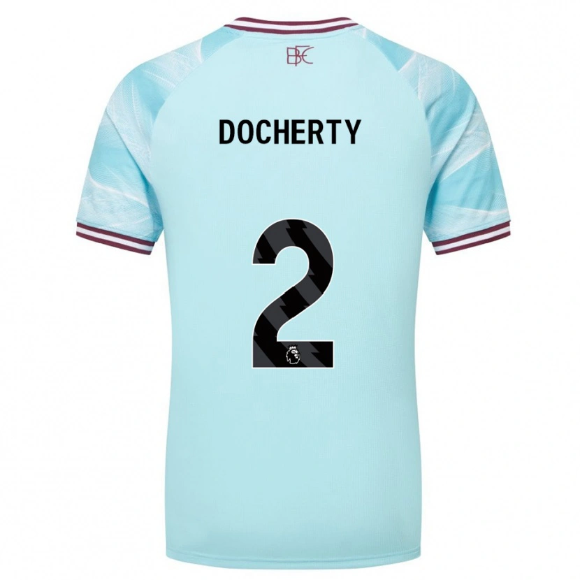 Danxen Kinder Charley Docherty #2 Himmelblau Burgunderrot Auswärtstrikot Trikot 2025/26 T-Shirt Österreich