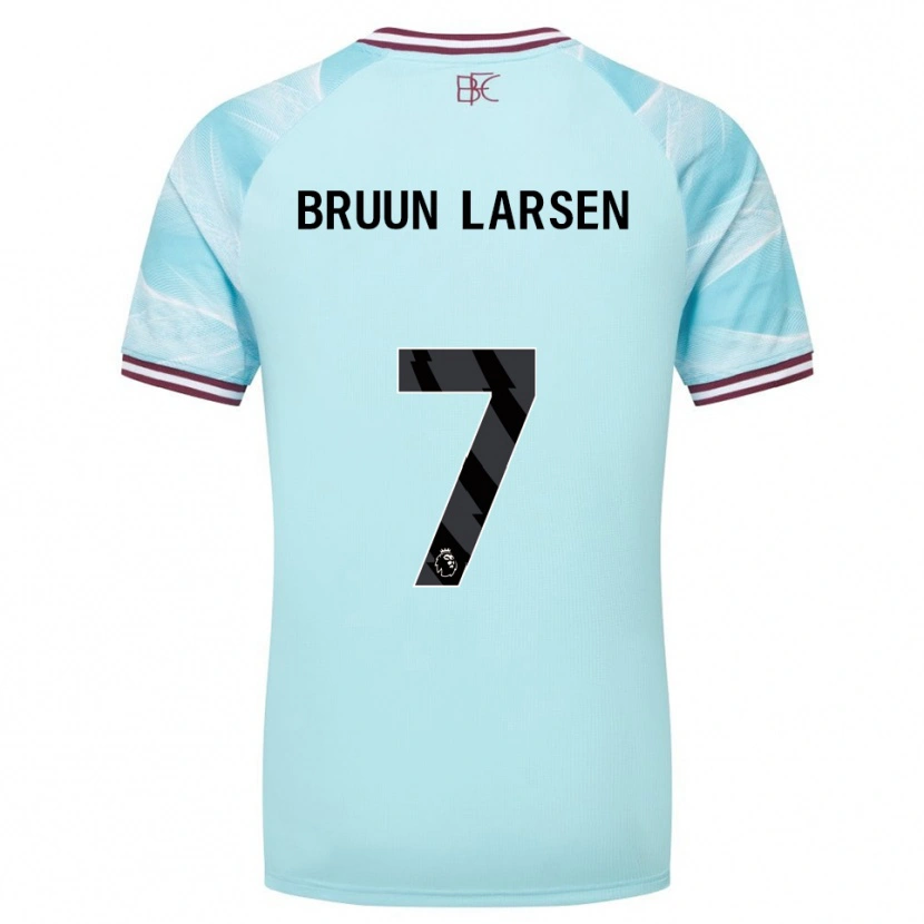 Danxen Kinder Jacob Bruun Larsen #7 Himmelblau Burgunderrot Auswärtstrikot Trikot 2025/26 T-Shirt Österreich