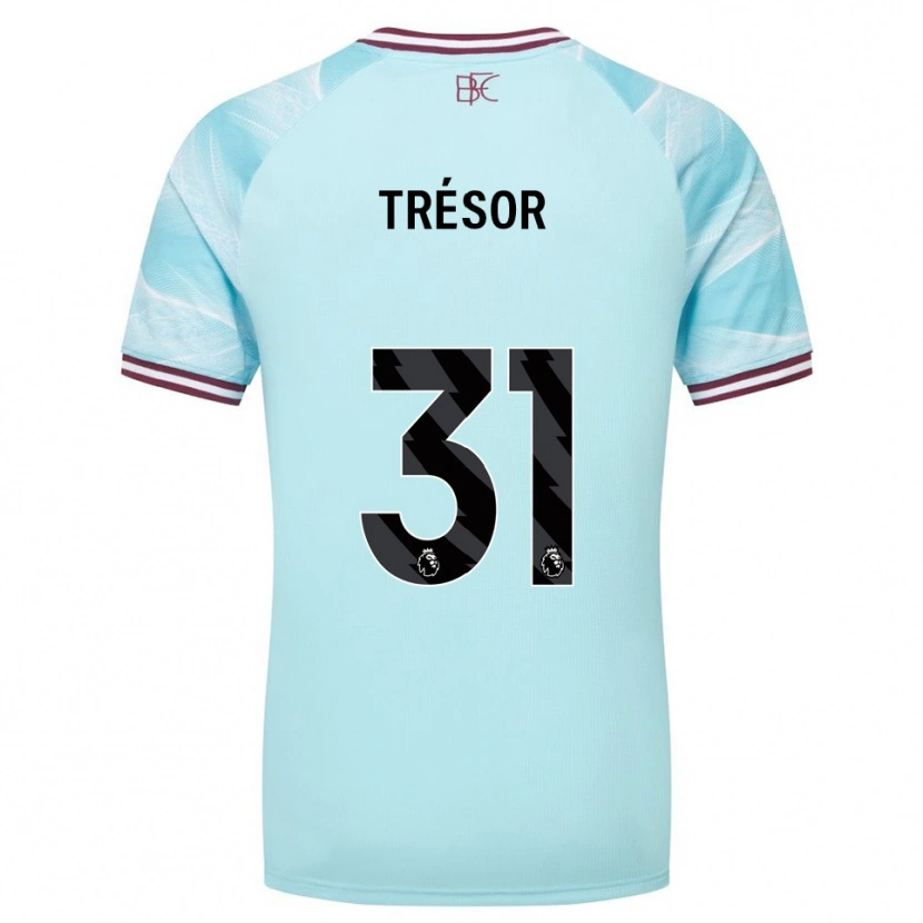 Danxen Kinder Mike Trésor #31 Himmelblau Burgunderrot Auswärtstrikot Trikot 2025/26 T-Shirt Österreich