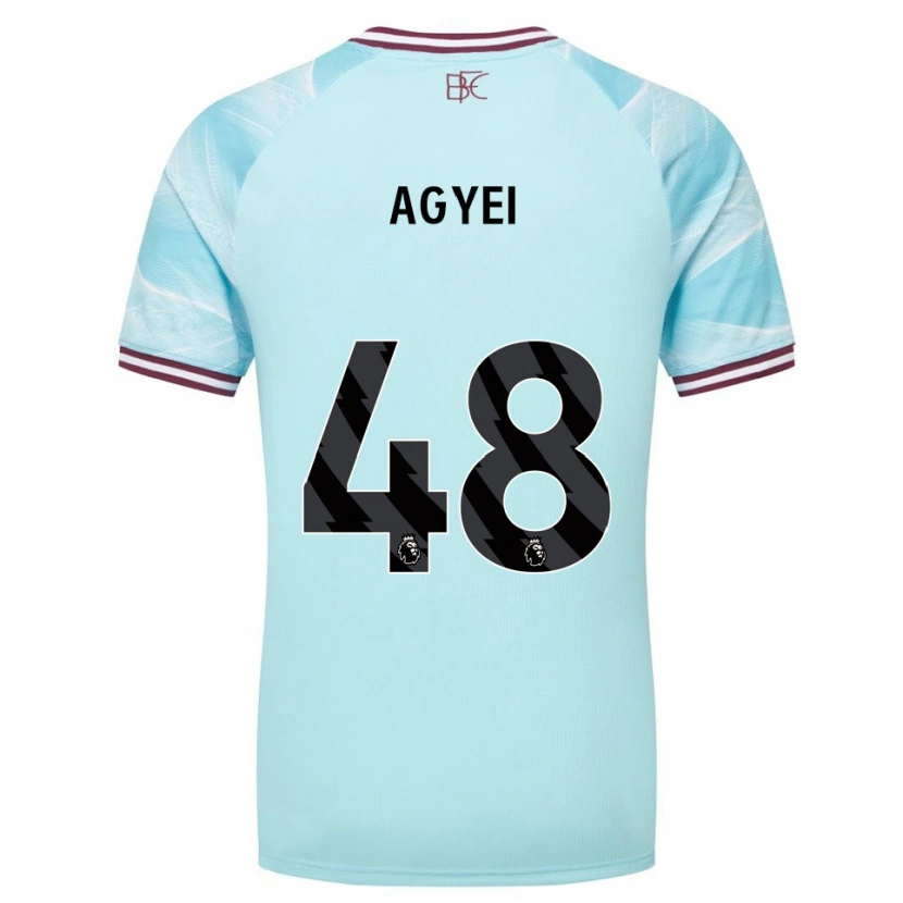 Danxen Kinder Enock Agyei #48 Himmelblau Burgunderrot Auswärtstrikot Trikot 2025/26 T-Shirt Österreich