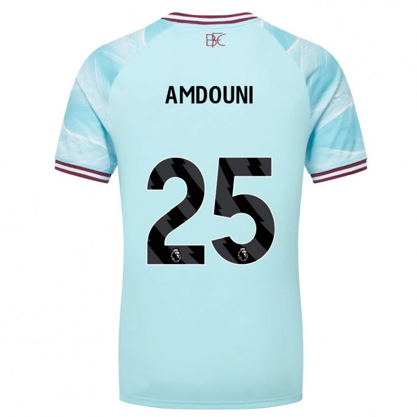 Danxen Kinder Zeki Amdouni #25 Himmelblau Burgunderrot Auswärtstrikot Trikot 2025/26 T-Shirt Österreich