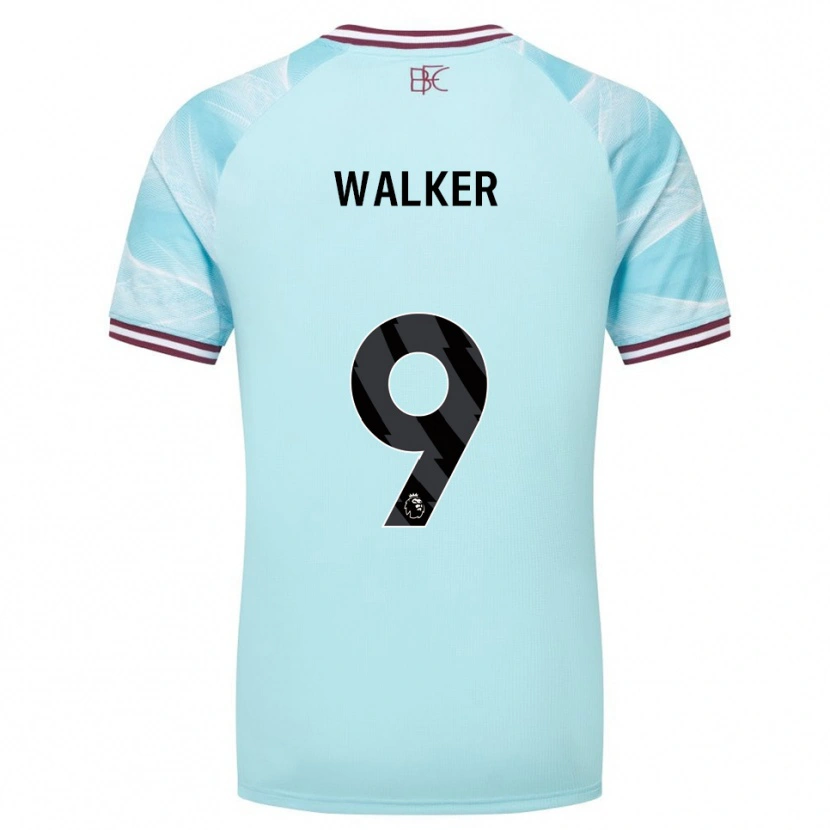 Danxen Kinder Claudia Walker #9 Himmelblau Burgunderrot Auswärtstrikot Trikot 2025/26 T-Shirt Österreich