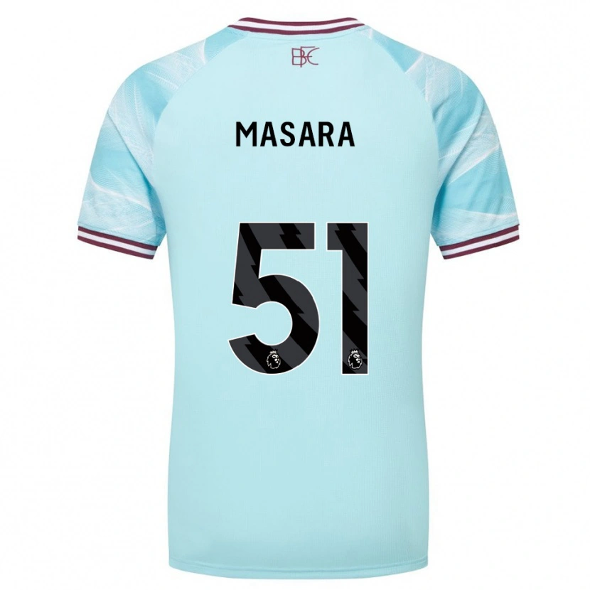 Danxen Kinder Vernon Masara #51 Himmelblau Burgunderrot Auswärtstrikot Trikot 2025/26 T-Shirt Österreich