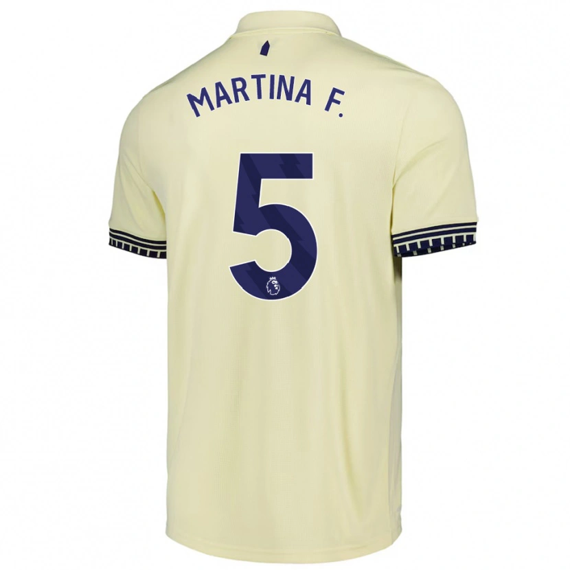 Danxen Kinder Martina Fernández #5 Creme Weiß Schwarz Auswärtstrikot Trikot 2025/26 T-Shirt Österreich