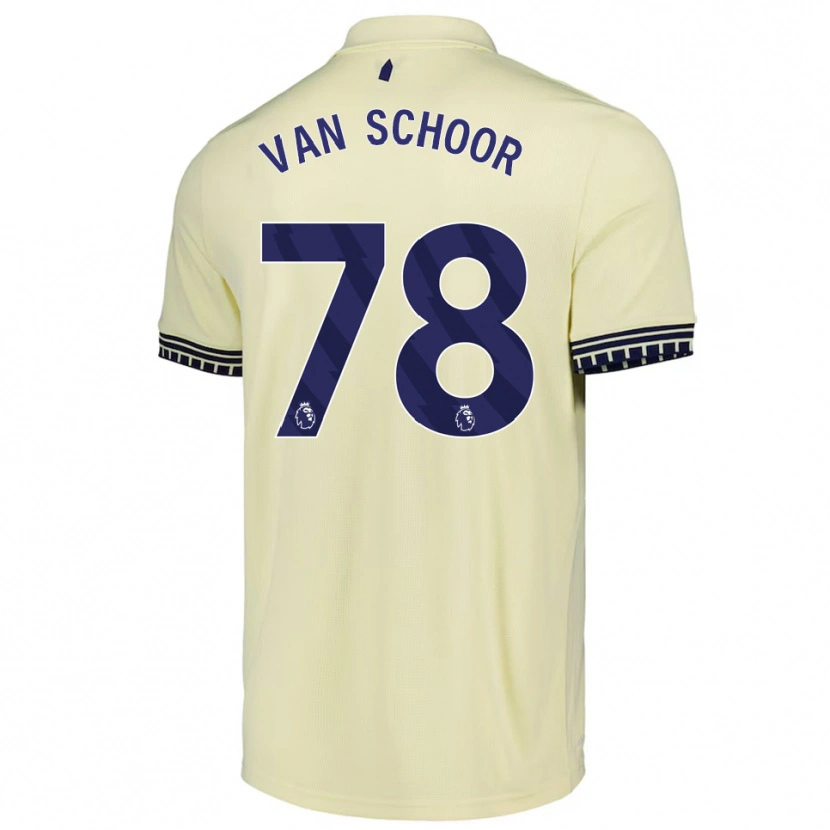 Danxen Kinder Joshua Van Schoor #78 Creme Weiß Schwarz Auswärtstrikot Trikot 2025/26 T-Shirt Österreich