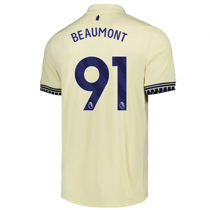 Danxen Kinder Jacob Beaumont-Clark #91 Creme Weiß Schwarz Auswärtstrikot Trikot 2025/26 T-Shirt Österreich