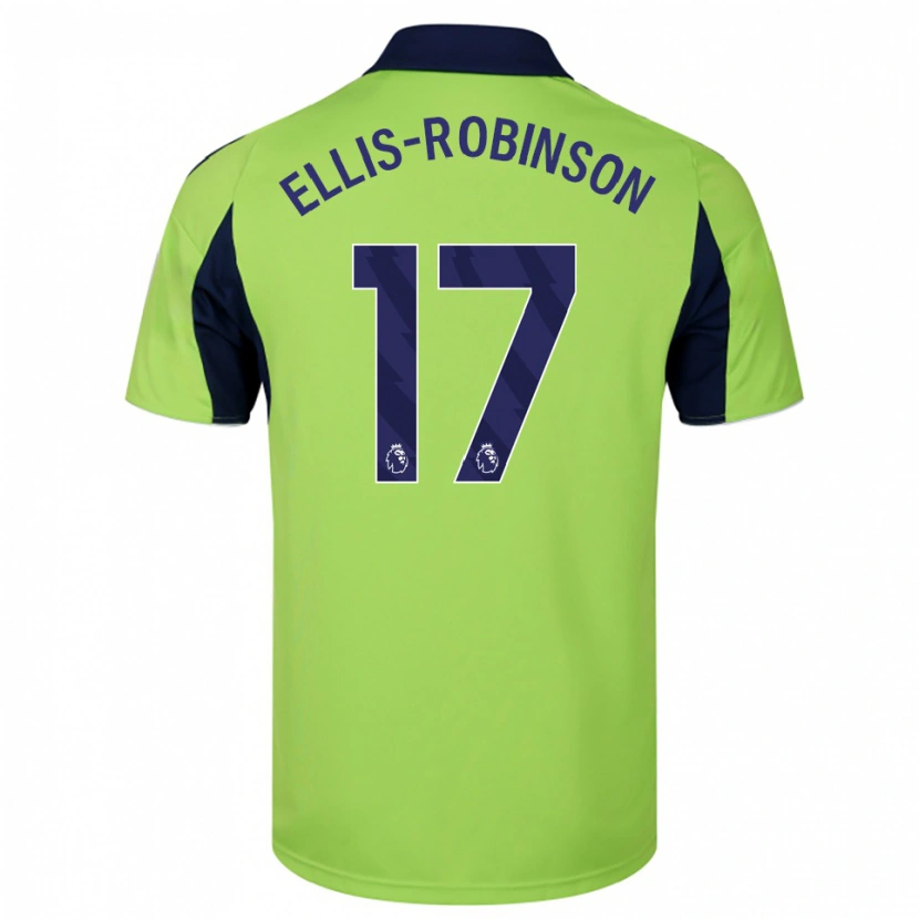 Danxen Kinder Eddie Ellis-Robinson #17 Grün Marineblau Weiß Auswärtstrikot Trikot 2025/26 T-Shirt Österreich