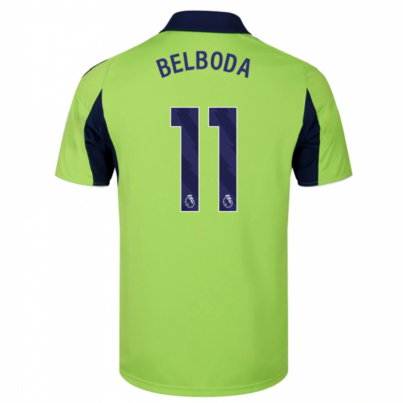 Danxen Kinder Malachai Belboda #11 Grün Marineblau Weiß Auswärtstrikot Trikot 2025/26 T-Shirt Österreich