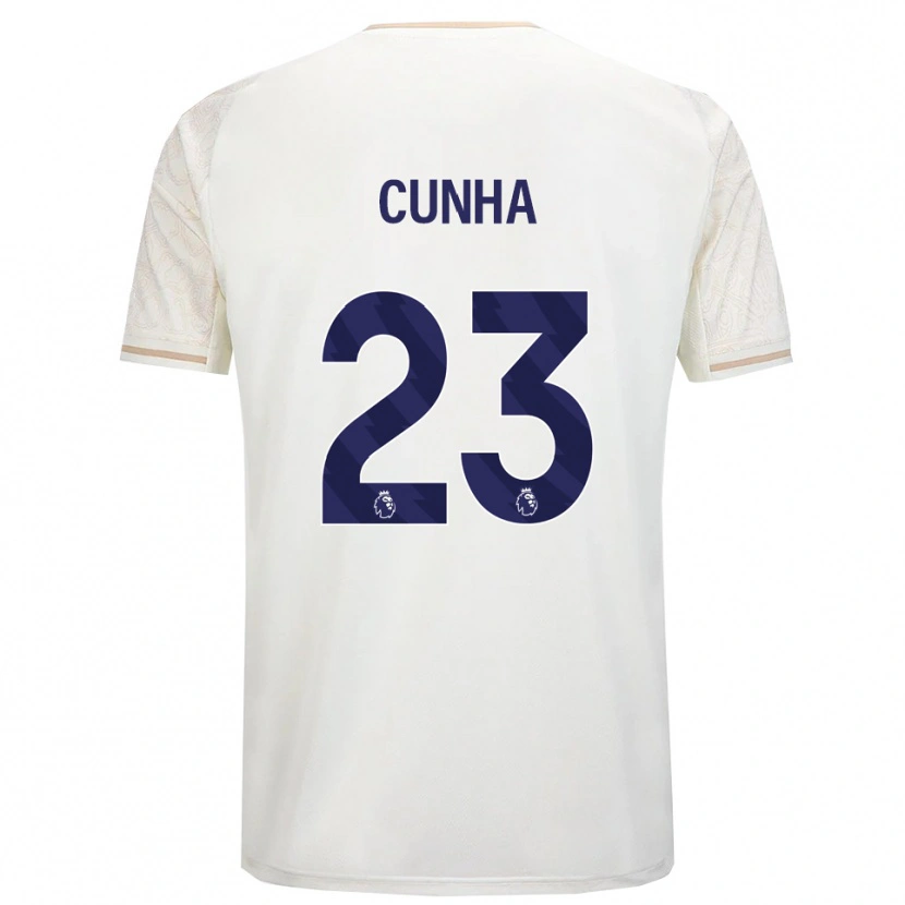 Danxen Kinder Jair Cunha #23 Creme Weiß Schwarz Auswärtstrikot Trikot 2025/26 T-Shirt Österreich