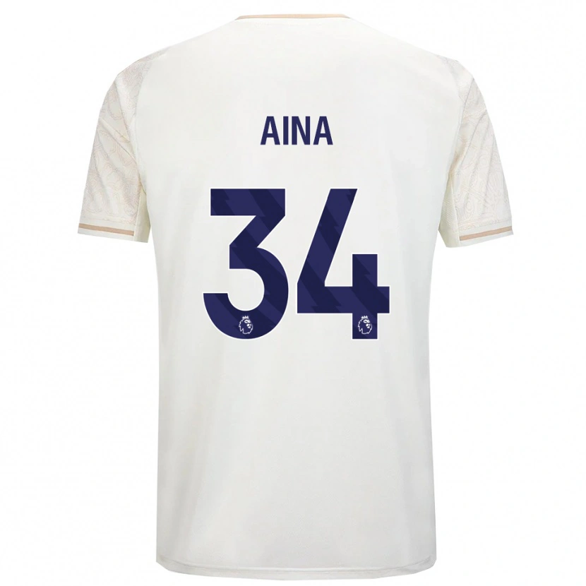 Danxen Kinder Ola Aina #34 Creme Weiß Schwarz Auswärtstrikot Trikot 2025/26 T-Shirt Österreich