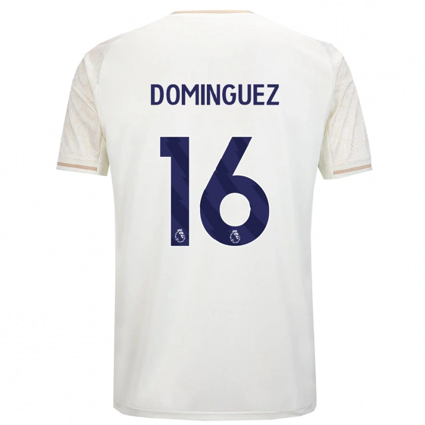 Danxen Kinder Nicolás Domínguez #16 Creme Weiß Schwarz Auswärtstrikot Trikot 2025/26 T-Shirt Österreich