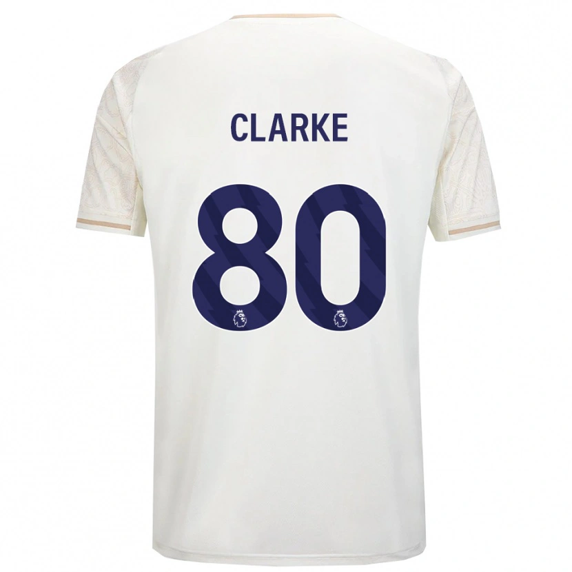 Danxen Kinder Kristian Clarke #80 Creme Weiß Schwarz Auswärtstrikot Trikot 2025/26 T-Shirt Österreich
