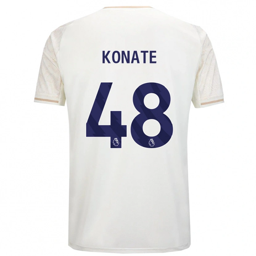 Danxen Kinder Ateef Konaté #48 Creme Weiß Schwarz Auswärtstrikot Trikot 2025/26 T-Shirt Österreich
