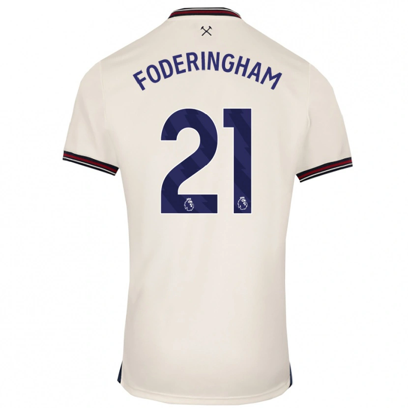 Danxen Kinder Wes Foderingham #21 Creme Weiß Auswärtstrikot Trikot 2025/26 T-Shirt Österreich