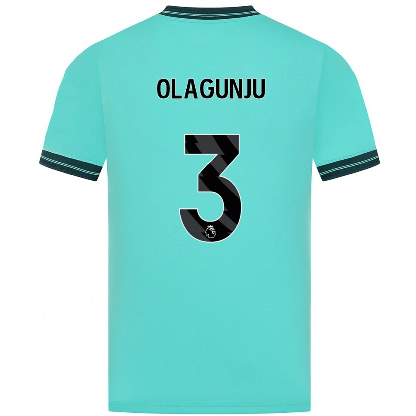 Danxen Kinder Saheed Olagunju #3 Himmelblau Grün Auswärtstrikot Trikot 2025/26 T-Shirt Österreich