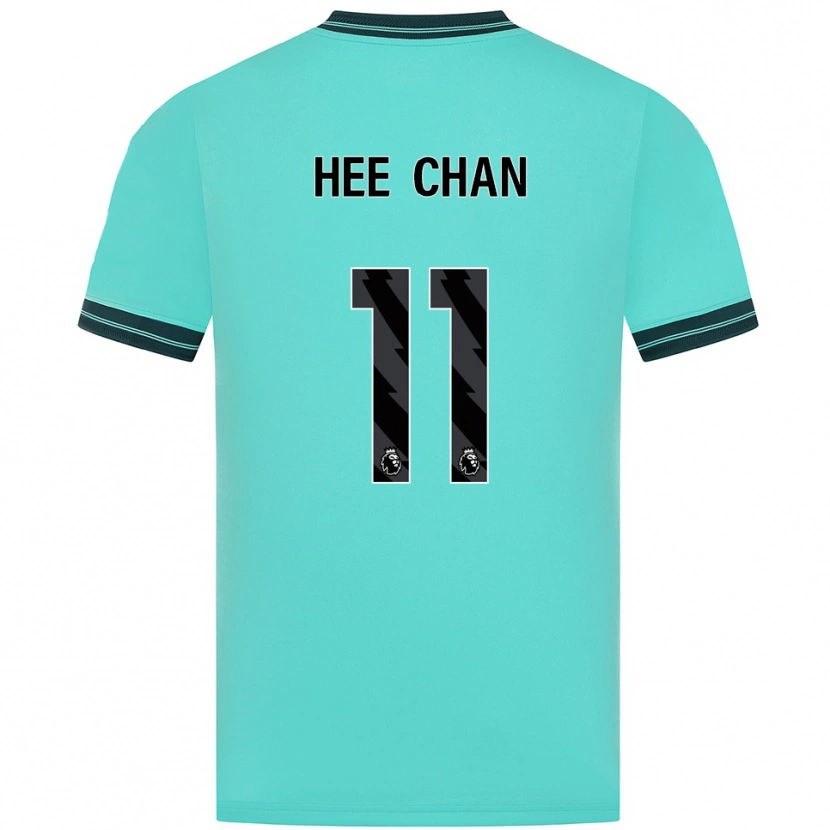 Danxen Kinder Hee-Chan Hwang #11 Himmelblau Grün Auswärtstrikot Trikot 2025/26 T-Shirt Österreich