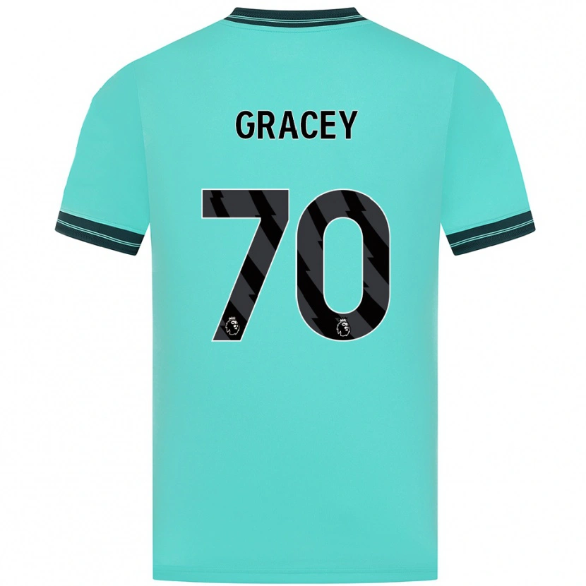 Danxen Kinder Josh Gracey #70 Himmelblau Grün Auswärtstrikot Trikot 2025/26 T-Shirt Österreich