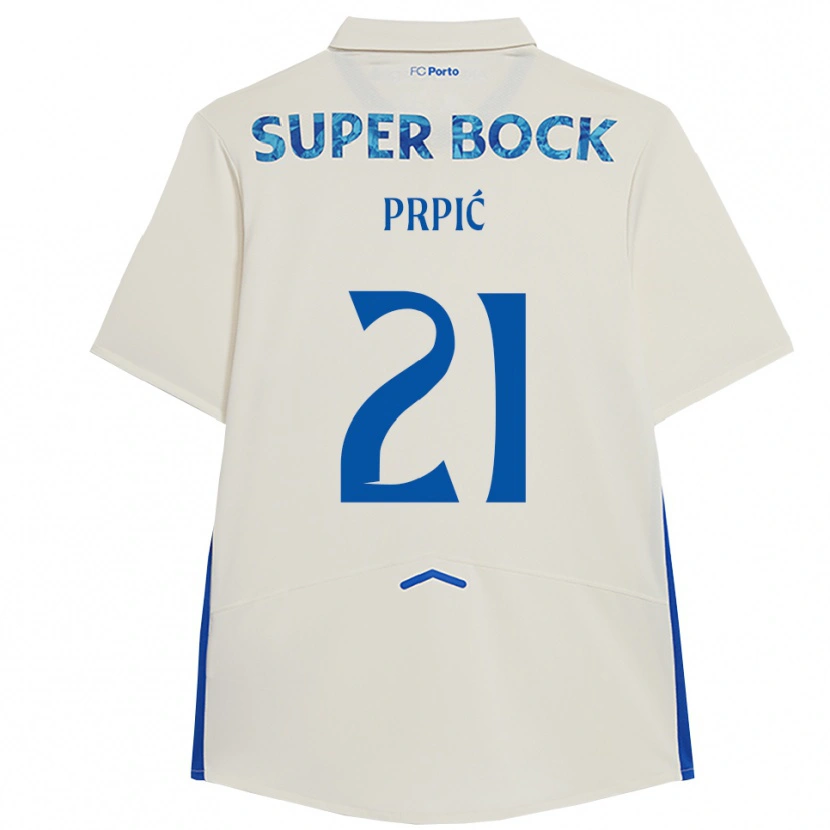 Danxen Kinder Dominik Prpić #21 Weiß Blau Ausweichtrikot Trikot 2025/26 T-Shirt Österreich