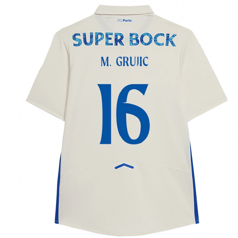 Danxen Kinder Marko Grujić #16 Weiß Blau Ausweichtrikot Trikot 2025/26 T-Shirt Österreich