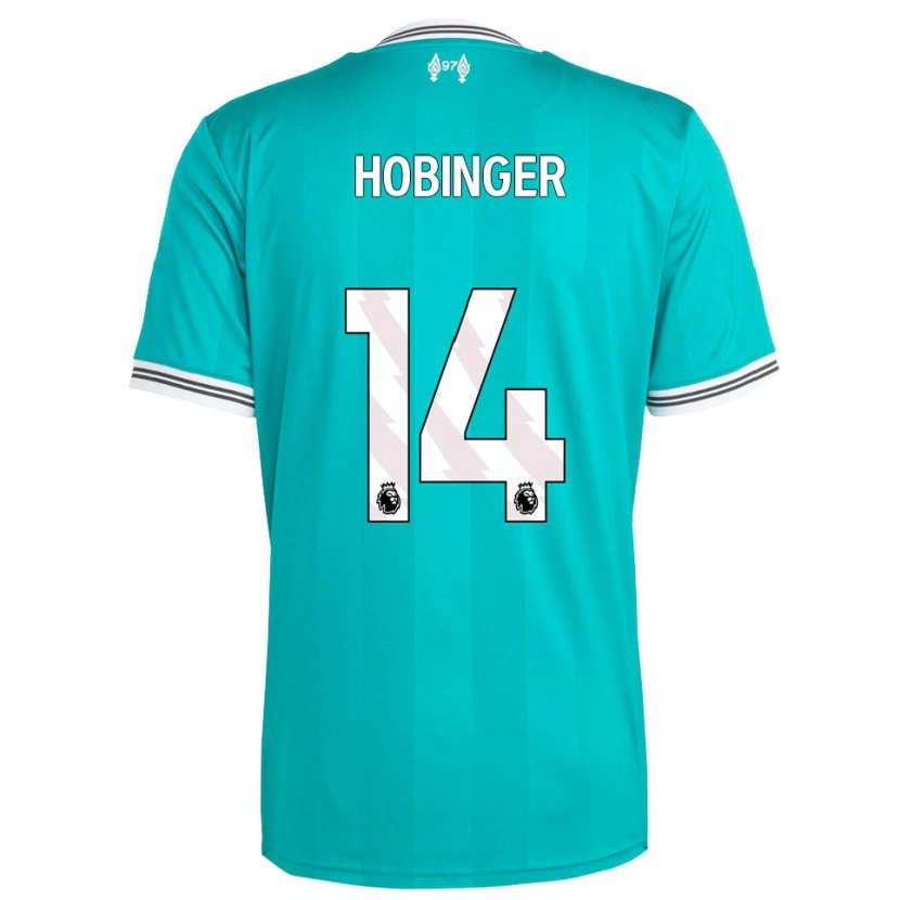 Danxen Kinder Marie Höbinger #14 Grün Weiß Ausweichtrikot Trikot 2025/26 T-Shirt Österreich