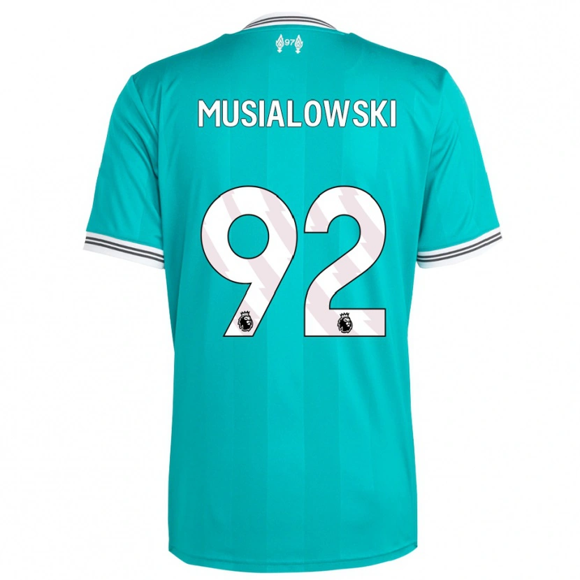 Danxen Kinder Mateusz Musialowski #92 Grün Weiß Ausweichtrikot Trikot 2025/26 T-Shirt Österreich