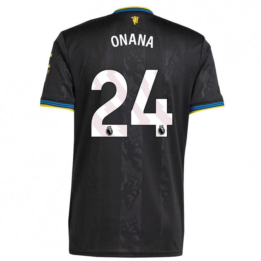 Danxen Kinder André Onana #24 Schwarz Gelb Blau Ausweichtrikot Trikot 2025/26 T-Shirt Österreich