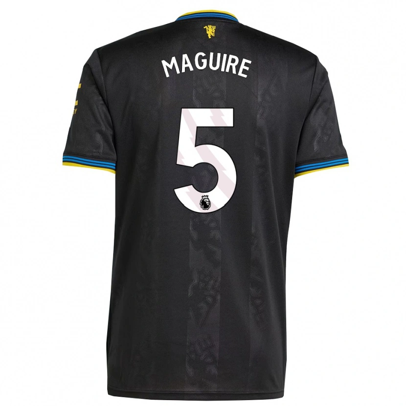 Danxen Kinder Harry Maguire #5 Schwarz Gelb Blau Ausweichtrikot Trikot 2025/26 T-Shirt Österreich