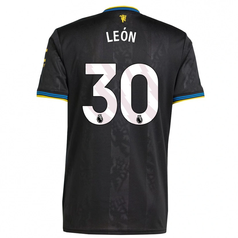 Danxen Kinder Diego León #30 Schwarz Gelb Blau Ausweichtrikot Trikot 2025/26 T-Shirt Österreich
