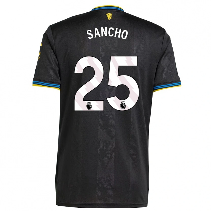 Danxen Kinder Jadon Sancho #25 Schwarz Gelb Blau Ausweichtrikot Trikot 2025/26 T-Shirt Österreich