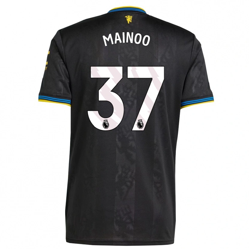 Danxen Kinder Kobbie Mainoo #37 Schwarz Gelb Blau Ausweichtrikot Trikot 2025/26 T-Shirt Österreich