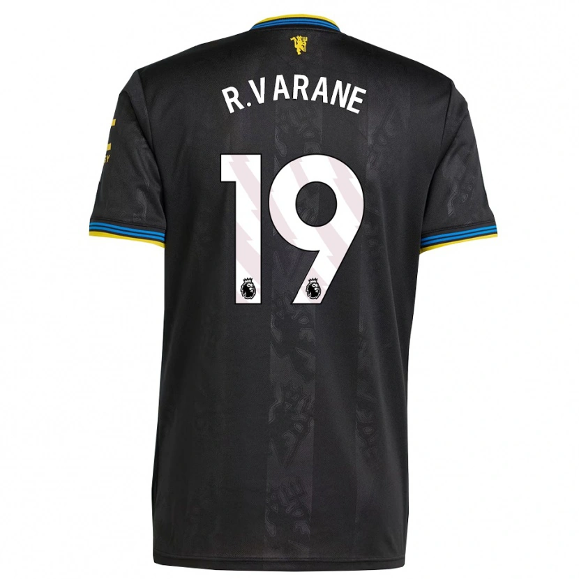 Danxen Kinder Raphael Varane #19 Schwarz Gelb Blau Ausweichtrikot Trikot 2025/26 T-Shirt Österreich