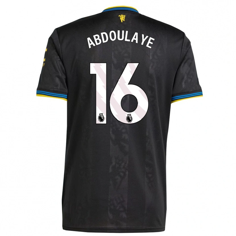 Danxen Kinder Douka Abdoulaye #16 Schwarz Gelb Blau Ausweichtrikot Trikot 2025/26 T-Shirt Österreich