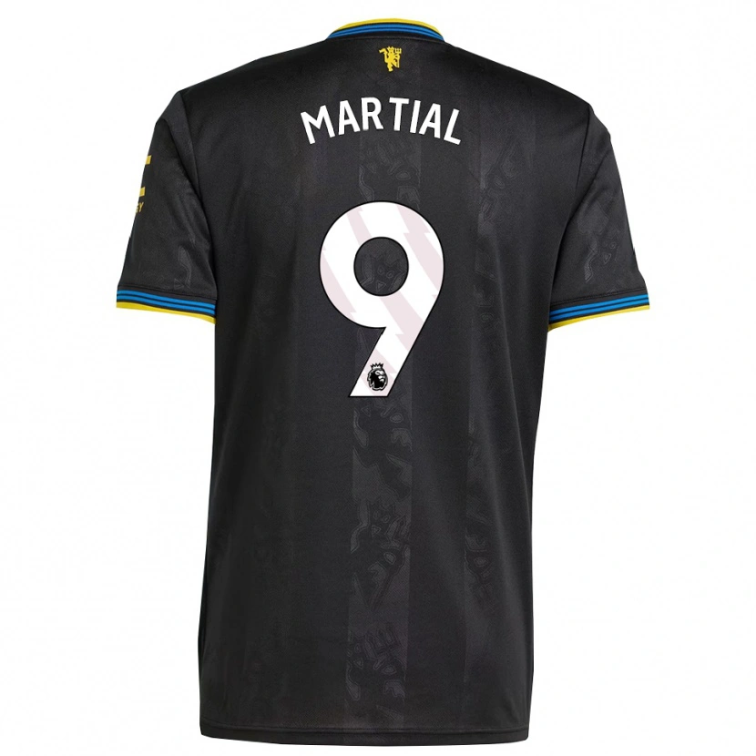 Danxen Kinder Anthony Martial #9 Schwarz Gelb Blau Ausweichtrikot Trikot 2025/26 T-Shirt Österreich