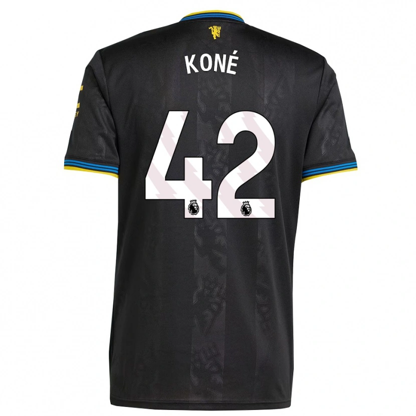Danxen Kinder Sékou Koné #42 Schwarz Gelb Blau Ausweichtrikot Trikot 2025/26 T-Shirt Österreich