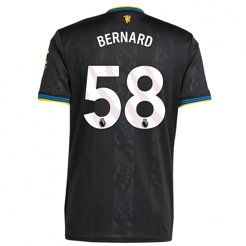 Danxen Kinder Bernard #58 Schwarz Gelb Blau Ausweichtrikot Trikot 2025/26 T-Shirt Österreich