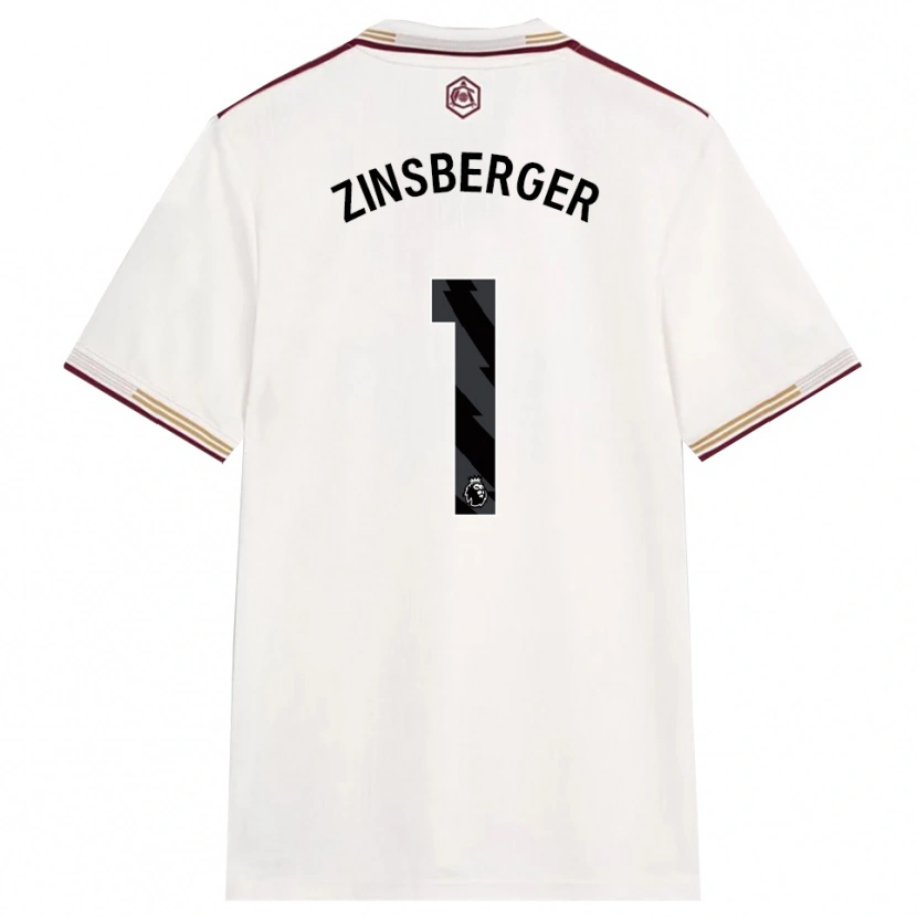 Danxen Kinder Manuela Zinsberger #1 Creme Weiß Burgunderrot Ausweichtrikot Trikot 2025/26 T-Shirt Österreich