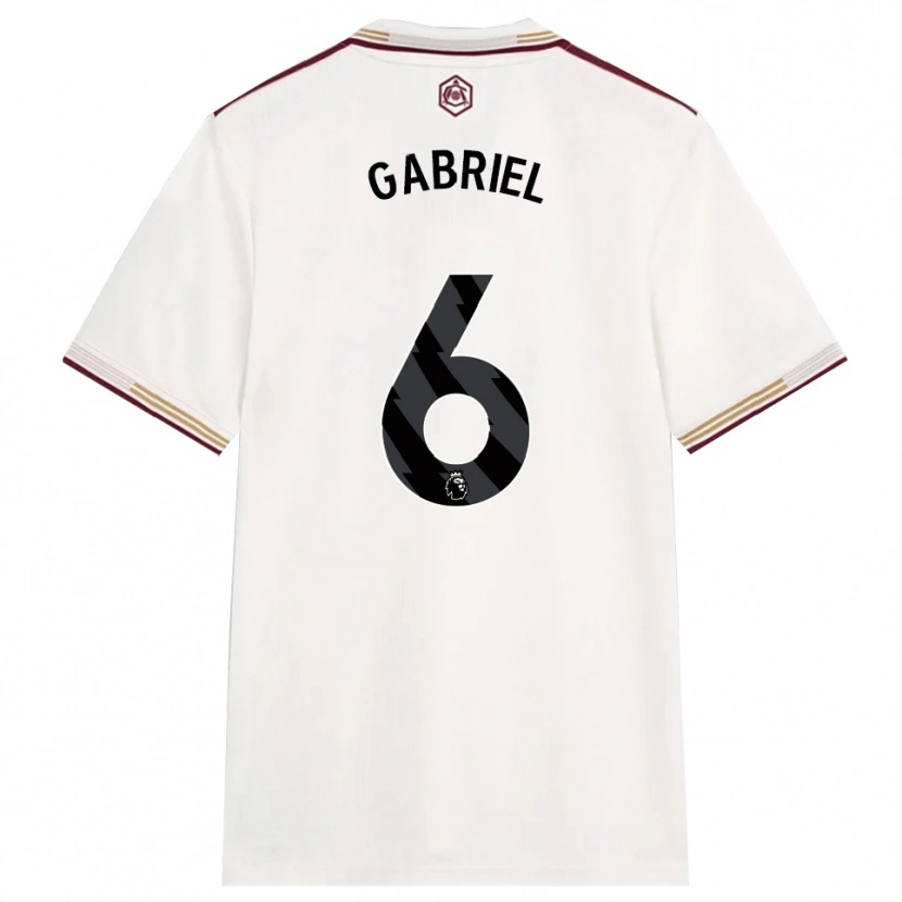 Danxen Kinder Gabriel Magalhães #6 Creme Weiß Burgunderrot Ausweichtrikot Trikot 2025/26 T-Shirt Österreich