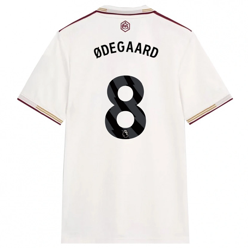 Danxen Kinder Martin Ødegaard #8 Creme Weiß Burgunderrot Ausweichtrikot Trikot 2025/26 T-Shirt Österreich