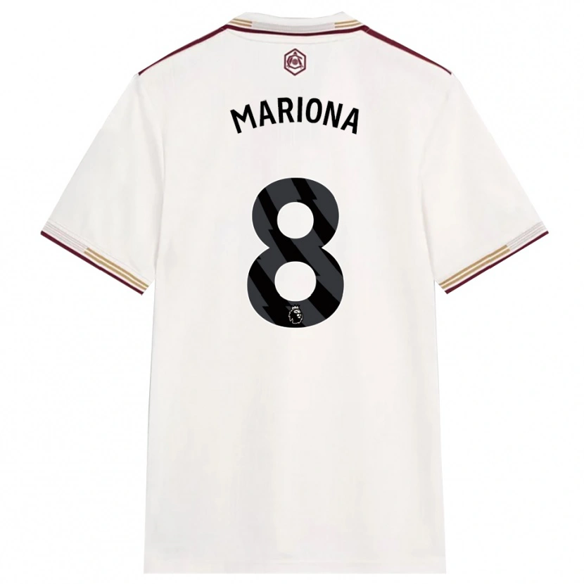 Danxen Kinder Mariona Caldentey #8 Creme Weiß Burgunderrot Ausweichtrikot Trikot 2025/26 T-Shirt Österreich