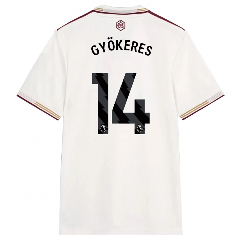 Danxen Kinder Viktor Gyökeres #14 Creme Weiß Burgunderrot Ausweichtrikot Trikot 2025/26 T-Shirt Österreich
