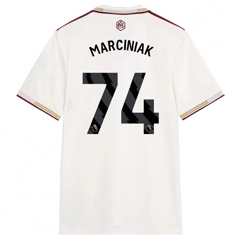 Danxen Kinder Alex Marciniak #74 Creme Weiß Burgunderrot Ausweichtrikot Trikot 2025/26 T-Shirt Österreich