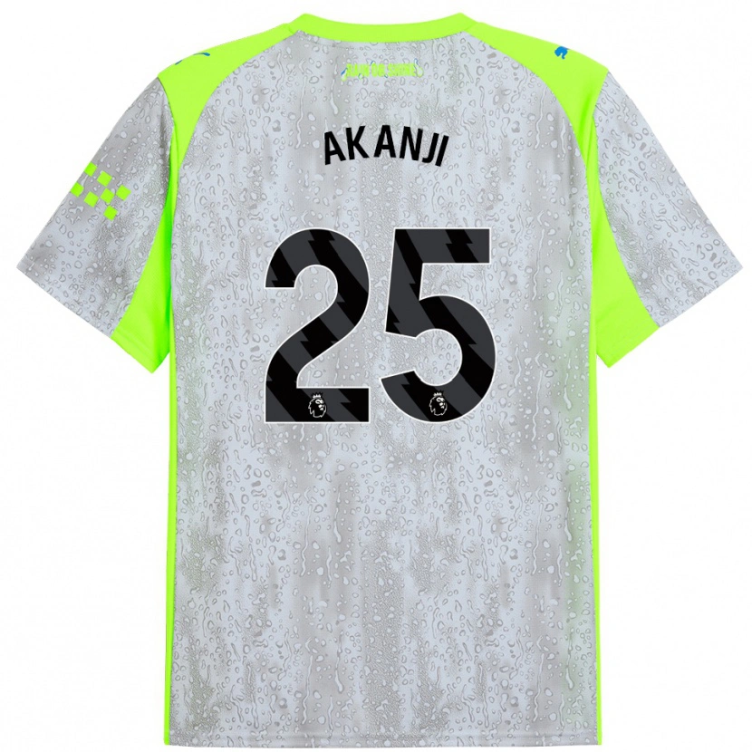 Danxen Kinder Manuel Akanji #25 Grau Gelb Ausweichtrikot Trikot 2025/26 T-Shirt Österreich