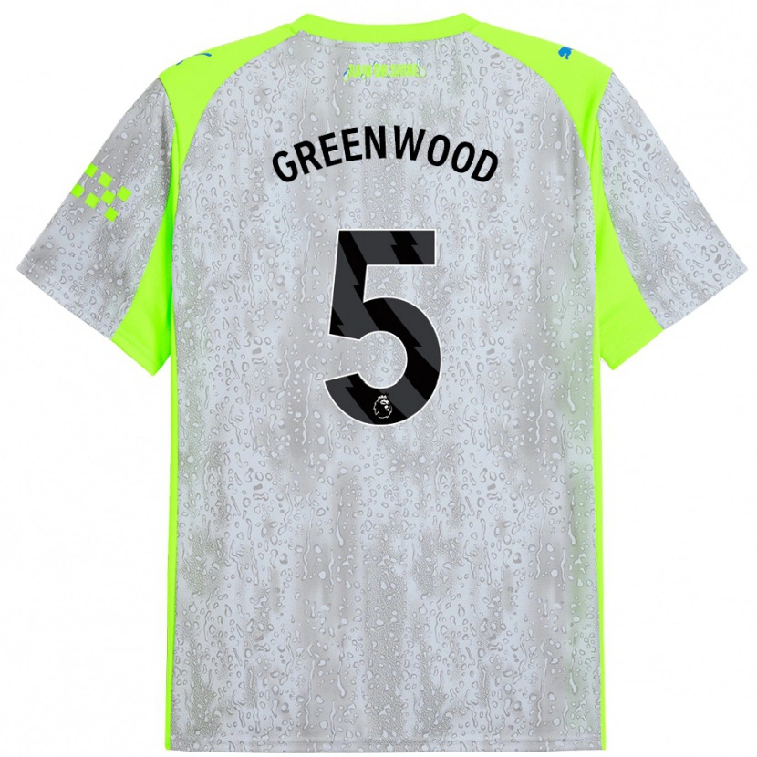 Danxen Kinder Alex Greenwood #5 Grau Gelb Ausweichtrikot Trikot 2025/26 T-Shirt Österreich